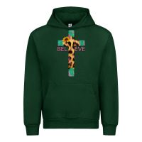 Forest Green Believe Cross Urban Hoodie - Jasminsmagicworld