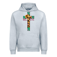 Heather Grey Believe Cross Urban Hoodie - Jasminsmagicworld
