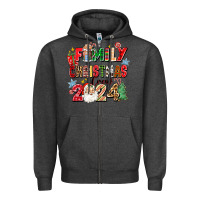 Charcoal Heather family christmas crew 2024 Zipper Hoodie - Zillion Design Studio
