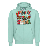 Seafoam family christmas crew 2024 Zipper Hoodie - Zillion Design Studio