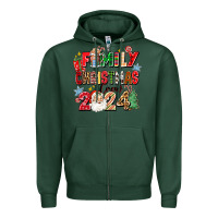Sports Green family christmas crew 2024 Zipper Hoodie - Zillion Design Studio
