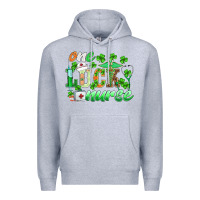 Heather Grey st.patricks one lucky nurse Premium Hoodie - BarkalooDesign