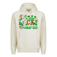 Oatmeal Heather st.patricks one lucky nurse Premium Hoodie - BarkalooDesign