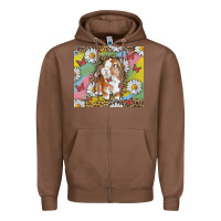 Chestnut Watercolor Easter Bunny With Daisy Zipper Hoodie - RanaPortraitStore
