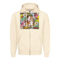 Sandshell Watercolor Easter Bunny With Daisy Zipper Hoodie - RanaPortraitStore