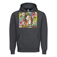 Smoke Watercolor Easter Bunny With Daisy Zipper Hoodie - RanaPortraitStore