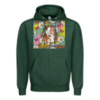 Sports Green Watercolor Easter Bunny With Daisy Zipper Hoodie - RanaPortraitStore