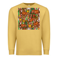 Antique Gold christmas leopard cow with gift boxes Premium Sweatshirt - FaDigitalArtStudio