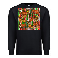 Black christmas leopard cow with gift boxes Premium Sweatshirt - FaDigitalArtStudio
