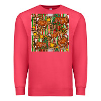 Cardinal christmas leopard cow with gift boxes Premium Sweatshirt - FaDigitalArtStudio