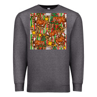 Charcoal Heather christmas leopard cow with gift boxes Premium Sweatshirt - FaDigitalArtStudio