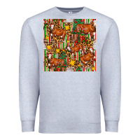 Heather Grey christmas leopard cow with gift boxes Premium Sweatshirt - FaDigitalArtStudio
