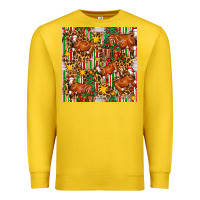 Lemon christmas leopard cow with gift boxes Premium Sweatshirt - FaDigitalArtStudio