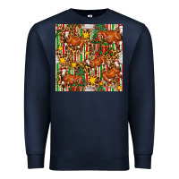 Navy christmas leopard cow with gift boxes Premium Sweatshirt - FaDigitalArtStudio