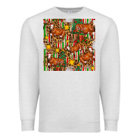 Oatmeal Heather christmas leopard cow with gift boxes Premium Sweatshirt - FaDigitalArtStudio
