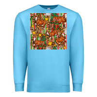 Ocean Blue christmas leopard cow with gift boxes Premium Sweatshirt - FaDigitalArtStudio
