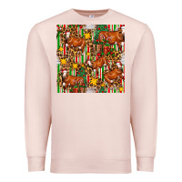 Pale Pink christmas leopard cow with gift boxes Premium Sweatshirt - FaDigitalArtStudio