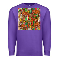 Purple christmas leopard cow with gift boxes Premium Sweatshirt - FaDigitalArtStudio