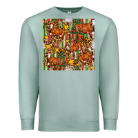 Seafoam christmas leopard cow with gift boxes Premium Sweatshirt - FaDigitalArtStudio