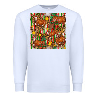 White christmas leopard cow with gift boxes Premium Sweatshirt - FaDigitalArtStudio