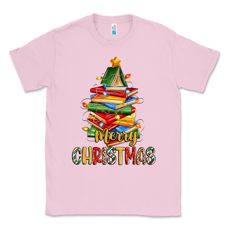 Book Christmas Tree Merry Christmas Classic Tee by Zillion Design Studio | Teevron
