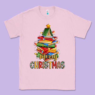 Book Christmas Tree Merry Christmas Classic Tee Designed By Zillion Design Studio