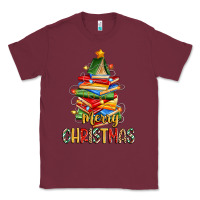 Burgundy book christmas tree merry christmas Classic Tee - Zillion Design Studio