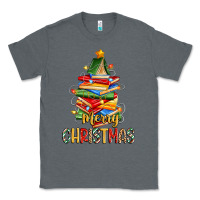 Charcoal Heather book christmas tree merry christmas Classic Tee - Zillion Design Studio