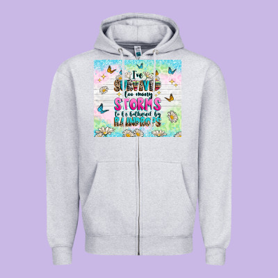 Ive Survived Too Many Storms Zipper Hoodie Designed By Texasbilliewilder