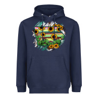 Navy Iowa State Map Heavyweight Hoodie - RanaPortraitStore