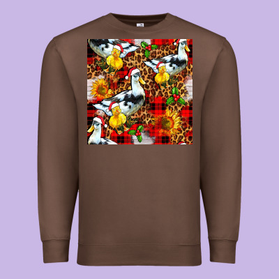 Christmas Leopard Duck Premium Sweatshirt Designed By Fadigitalartstudio