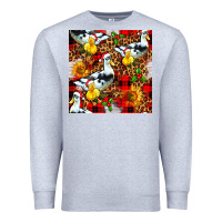 Heather Grey christmas leopard duck Premium Sweatshirt - FaDigitalArtStudio