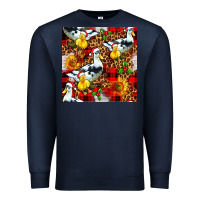 Navy christmas leopard duck Premium Sweatshirt - FaDigitalArtStudio