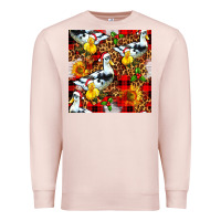 Pale Pink christmas leopard duck Premium Sweatshirt - FaDigitalArtStudio