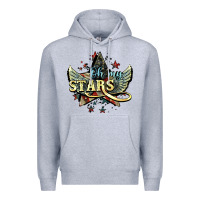 Heather Grey oh my stars america wings Premium Hoodie - NancyCooperArtShop