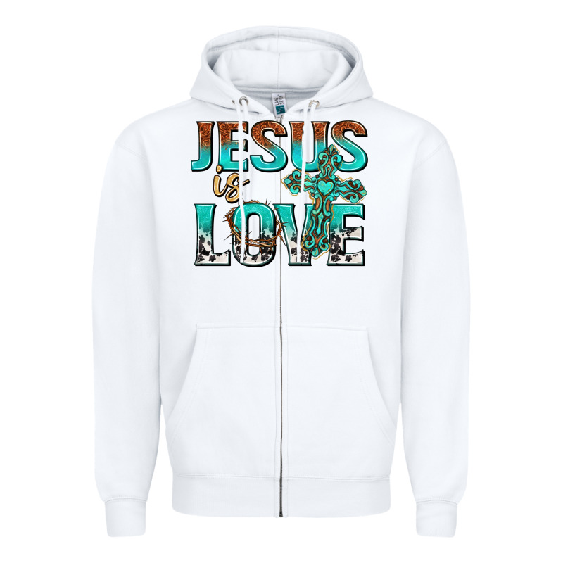 Jesus Is Love Zipper Hoodie by texasbilliewilder | Teevron