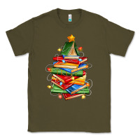 Army Green book christmas tree Classic Tee - Zillion Design Studio