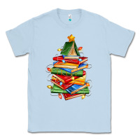 Dusty Blue book christmas tree Classic Tee - Zillion Design Studio