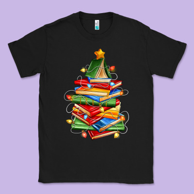 Book Christmas Tree Classic Tee Designed By Zillion Design Studio