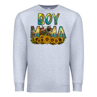 Heather Grey boy mama Premium Sweatshirt - CowhideDigitalArt