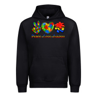Black Peace Love Autism Urban Hoodie - Jasminsmagicworld