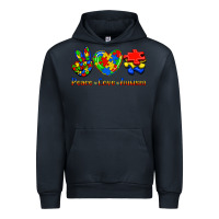Navy Peace Love Autism Urban Hoodie - Jasminsmagicworld