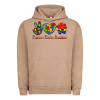 Pigment Burro Peace Love Autism Urban Hoodie - Jasminsmagicworld