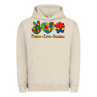 Pigment French Oak Peace Love Autism Urban Hoodie - Jasminsmagicworld