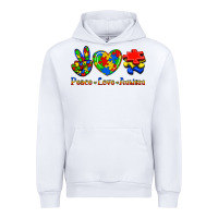 White Peace Love Autism Urban Hoodie - Jasminsmagicworld