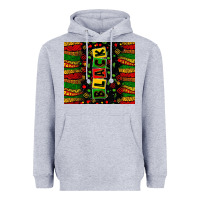 Heather Grey Black license letters  juneteenth Heavyweight Hoodie - Zillion Design Studio