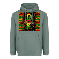 Sage Black license letters  juneteenth Heavyweight Hoodie - Zillion Design Studio