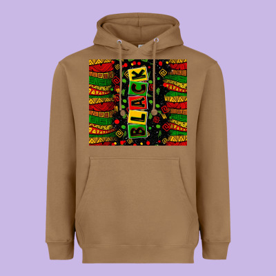 Black License Letters  Juneteenth Heavyweight Hoodie Designed By Zillion Design Studio