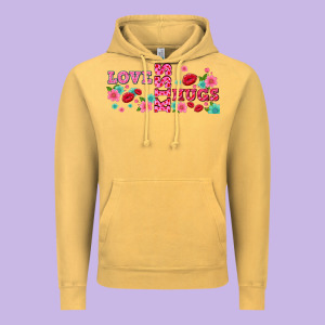 Floral Love And Kiss Vintage Hoodie Designed By Adodesignshop