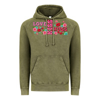 Vintage Olive floral love and kiss Vintage Hoodie - AdoDesignShop